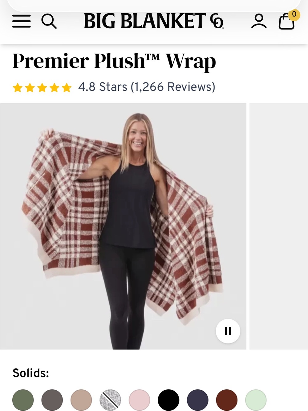 Big Blanket Co premier plush wrap autumn plaid cozy